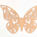 3D rose gold butterfly wall sticker with intricate laser-cut hollow floral patterns - Reflective Rose Gold