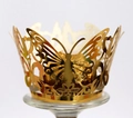 Laser-cut gold butterfly cupcake wrapper with intricate hollow patterns for wedding decor - 5*5*8CM / Reflective Gold