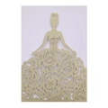 Custodia per inviti dorata glitterata con silhouette di ragazza in abito rosa traforato - Oro Chiaro (42#)