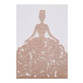 Elegant rose gold glitter laser-cut girl silhouette invitation for weddings and galas - Thick Champagne (96#)