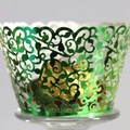 Pirottini per cupcake tagliati al laser verde metallizzato con elegante motivo a vite - Verde Specchio