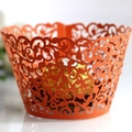 Pirottino per cupcake arancione tagliato al laser con decorazioni a vite per feste - Rosso Arancio