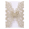 Glitter champagne gold laser-cut butterfly invitation card with intricate hollow pattern - Light Gold (42#)