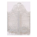 Elegante silberne Glitzer-Hochzeitseinladung mit Laser-Cut und Kutschen-Motiv - Dickes Silber