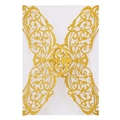 Χρυσό glitter προσκλητήριο laser-cut με περίπλοκα σχέδια πεταλούδας και λουλουδιών - Χοντρό Glitter Βαθύ Χρυσό 93#