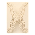 Elegante custodia per inviti con pizzo floreale tagliato al laser in bianco crema - Oro Bianco (Crema)