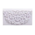 Elegante invito di nozze bianco tagliato al laser con delicati motivi floreali cavi - Bianco