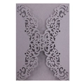Elegant laser-cut hollow floral wedding invitation sleeve in shimmer purple cardstock - Silver Charcoal