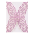 Pochette d'invitation papillon pailletée rose découpée au laser pour mariage et fête - Rose Épais 97#