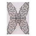 Pochette d'invitation de mariage découpée au laser en argent pailleté à motifs floraux - Gris Pailleté 51#