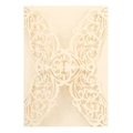 Custodia per inviti tagliata al laser in beige con elegante motivo filigranato - Platino