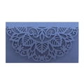 Laser-cut navy blue pearlescent paper wedding invitation with intricate mandala floral pattern - Phantom Blue