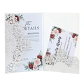 Elegant silver glitter laser cut wedding invitation set with vintage floral RSVP cards - Thick Silver 91#