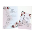 Detail of pink glitter laser-cut invitation with floral floral detail and reply cards - Pink 44#