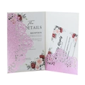 Laser cut glitter wedding invitation set with floral cards and RSVP insert - Thick Pink 97#