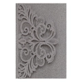 Silver glitter laser-cut lace wedding invitation with intricate hollow floral patterns - Glitter Gray 51#