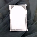 Intricate white laser-cut lace decorative card with floral borders for scrapbooking - White