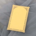Elegant laser-cut lace postcard with intricate gold hollow floral borders for DIY scrapbooking - Gold