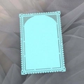 Detailed laser-cut light blue lace paper decoration card with floral patterns - Light Cyan