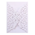 Élégante invitation de mariage blanche découpée au laser avec motifs floraux dentelle - Blanc