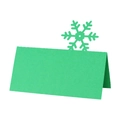 Green laser-cut snowflake place card for Christmas table decor with matte texture - Dark Green