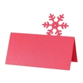 Red laser-cut snowflake place cards in pearlescent paper for Christmas table setting - Pearlescent Red