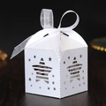 Scatola regalo bianca a stella con nastro per matrimoni, Natale e celebrazioni festive - Bianco