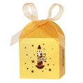 Golden laser cut star candy box with organza ribbon for Christmas gift packaging - Gold
