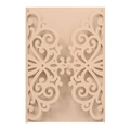 Detailed laser-cut scroll patterns on champagne pearlescent wedding invitation card - Beige Gold