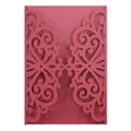 Intricate laser-cut patterns on red pearlescent cardstock for wedding invitations - Dark Red