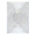 Couverture d'invitation de mariage élégante en paillettes argentées découpée au laser - Argent Pailleté