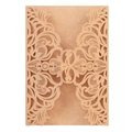 Housse d'invitation de mariage découpée au laser en papier kraft avec motif floral - Papier kraft