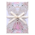 Elegant laser cut butterfly invitation with silver glitter finish and cream ribbon bow - Thick Silver 91#
