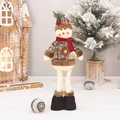 Bonhomme de neige de Noël télescopique avec chapeau à carreaux et pull flocon de neige - Style Bonhomme de Neige (HX15203B)
