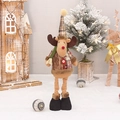 Figurine renne de Noël en peluche avec bonnet à carreaux et longues jambes extensibles - Style Renne (HX15203C)