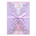 Elegant laser cut lavender wedding invitation with a satin ribbon bow and floral card - Lilac Purple