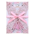 Pink laser cut butterfly invitation with a glitter finish and matching silk ribbon bow - Pink 44#