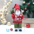 Père Noël debout 30cm avec pull en tricot rouge et skis en bois pour décoration - Style Debout (YJ29161)