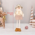 Pupazzo di neve natalizio retrattile beige con gonna floreale, altezza fino a 65 cm - Stile Gonna Retrattile (HX-21043B) / Pupazzo di neve