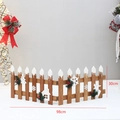 Brauner Holz-Weihnachtsbaumzaun mit Schneetop und Festdeko, Maße 98cm x 30cm - Natürlicher Schneebedeckter Zaun (20款30cm)