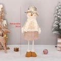 Pupazzo di neve natalizio retrattile in oro e beige alto 80 cm per decorazioni - Stile Pupazzo di Neve Extra Large (HX-21041B) / Pupazzo di neve