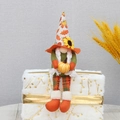 Dettaglio di gnomo del raccolto con cappello di foglie d'acero e piccola zucca - HX-2259B-Stile Femminile (Trecce Gemelle)