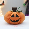 Decorazione a zucca di Halloween in peluche arancione con indicazione misura 23cm - 9 pollici / Arancione