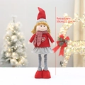 Bambola di Natale per bambina con gambe retrattili e cappello a maglia rosso da 59cm - Stile Ragazza (T1231537 B)