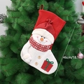 18-inch knitted red and white Christmas stocking with snowman design and gift bag details - Snowman Style (YF201894B)