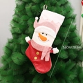 Red velvet Christmas stocking with 3D snowman, 20.5 inch height hanging decoration - Snowman Style (YH99030 B)