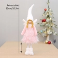 Poupée ange de Noël rose avec jambes rétractables s'étendant jusqu'à 52 cm de haut - Style Rétractable / Rose (XT62014A)