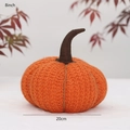 Zucca decorativa arancione in maglia da 8 pollici, diametro 20 cm per decoro autunno - Stile in Maglia Arancione (QD24B608)