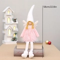 Ange de Noël en peluche rose avec jambes rétractables et ailes blanches 58 cm - Ornement à Longues Jambes / Rose (XT62015A)