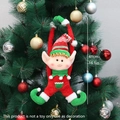 Decorazione elfo di Natale da appendere rosso e verde, altezza 41 cm o 16,1 pollici - Rosso